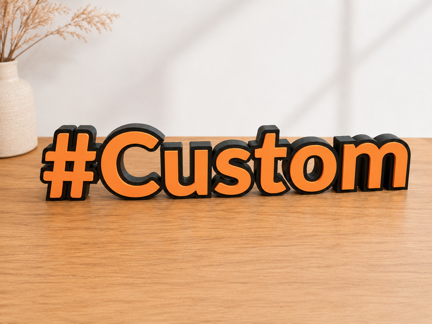 Black and orange custom 3D sign